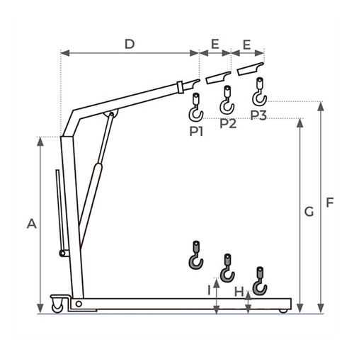 Grue d'atelier pliable - Capacité 500 kg