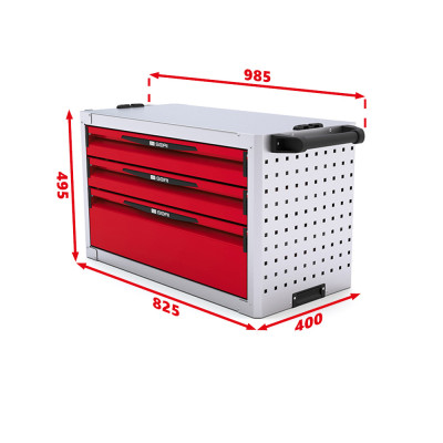 Coffre de rangement 3 tiroirs 825/985 x 400 x 495